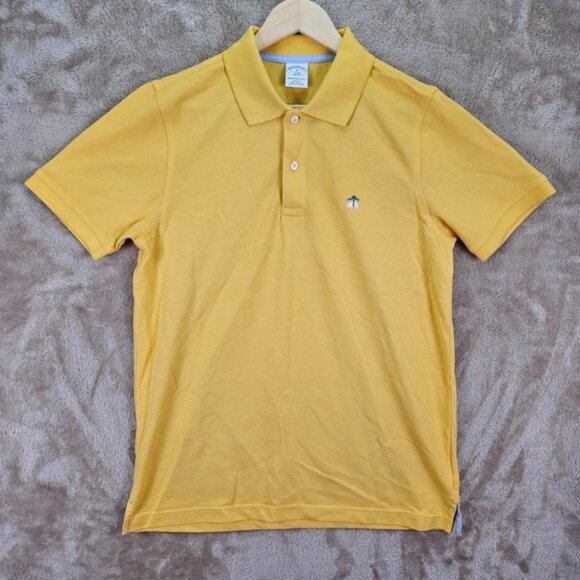 Brooks Brothers 1818 Performance Polo Slim Fit Yellow Short Sleeve Men's Size M - Picture 1 of 10